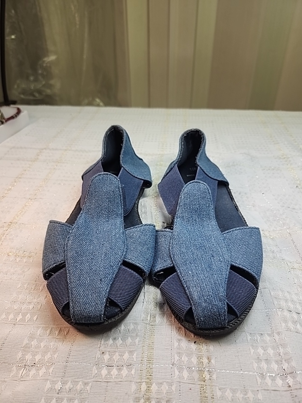 Casual Blue Denim Women’s Stretch Sandals COMFORT EASE